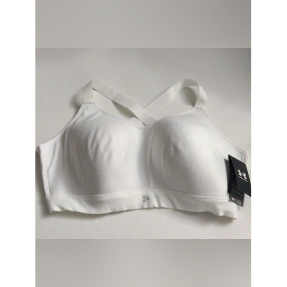 Under Armour Women's White Padded Sports Bra Crisscross Straps Size 2XL New